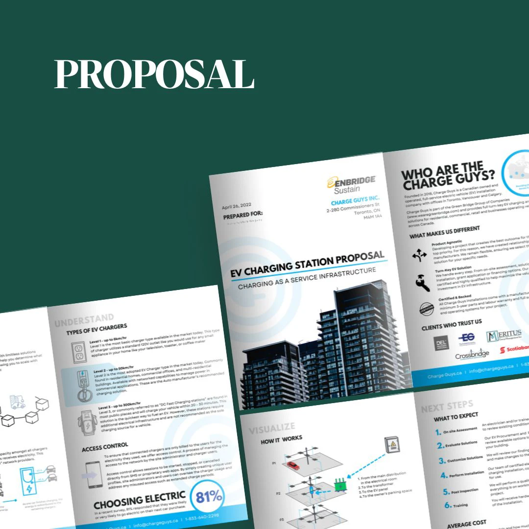 Charge Guys’ PRoposal design featuring EV charging solutions